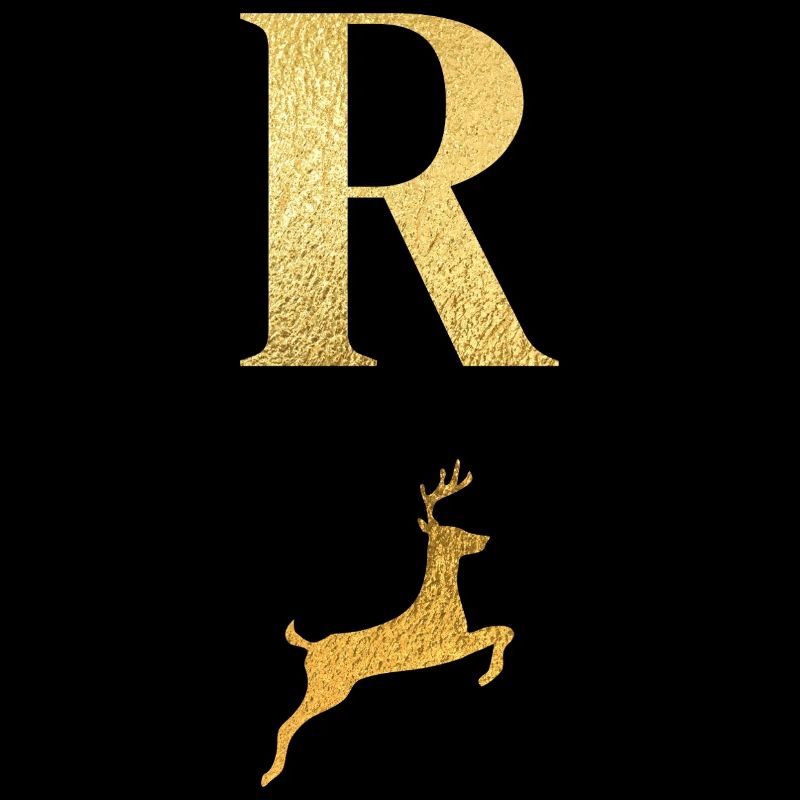 Buchstabe r goldener Hirsch - Geschenkidee