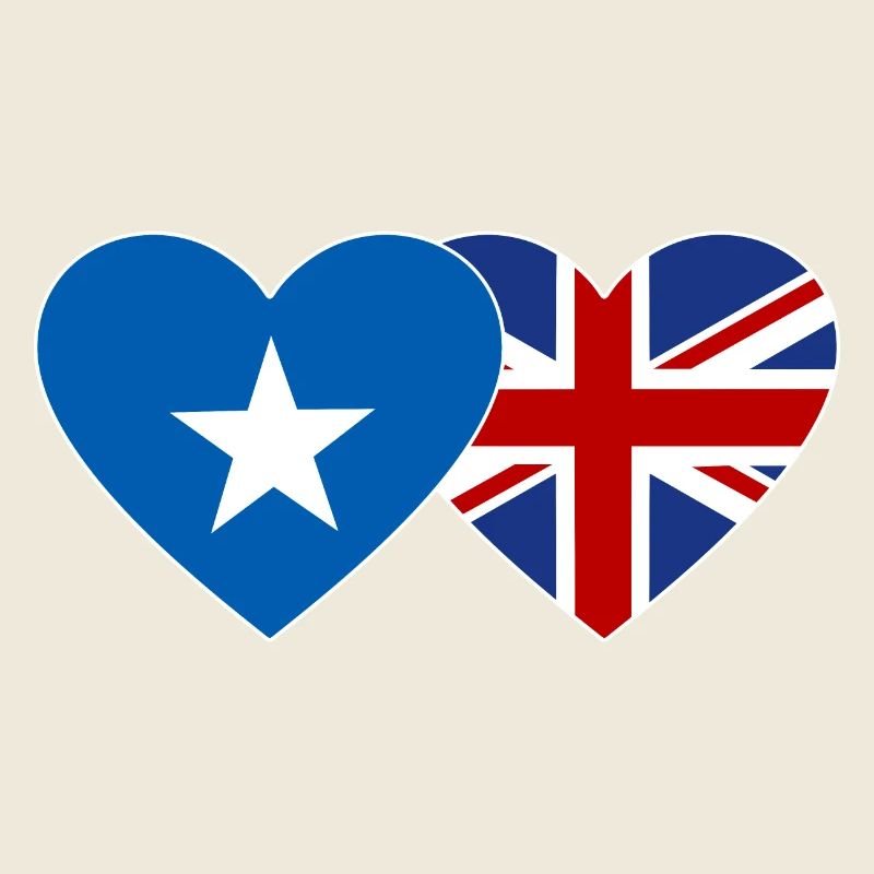 Somalie Angleterre Flag Heart