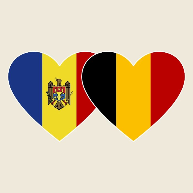 Moldavie Belgique Drapeau Coeur