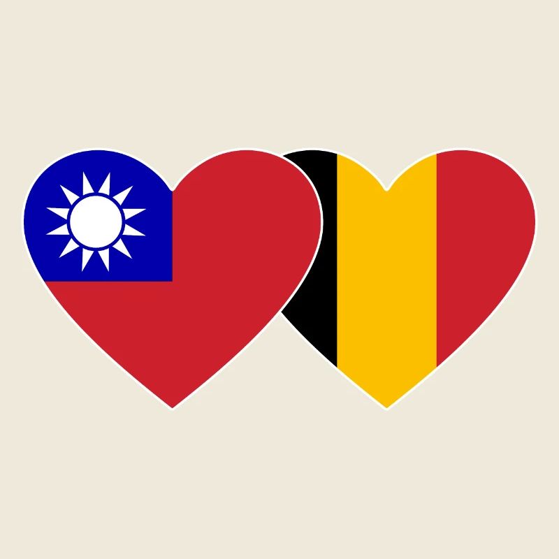 Taïwan Belgique Flag Heart