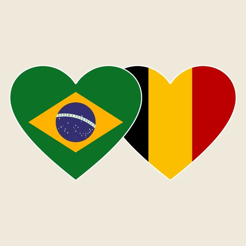 Brésil Belgique Drapeau du Cœur
