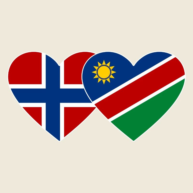 Norwegen Namibia Flagge Herz