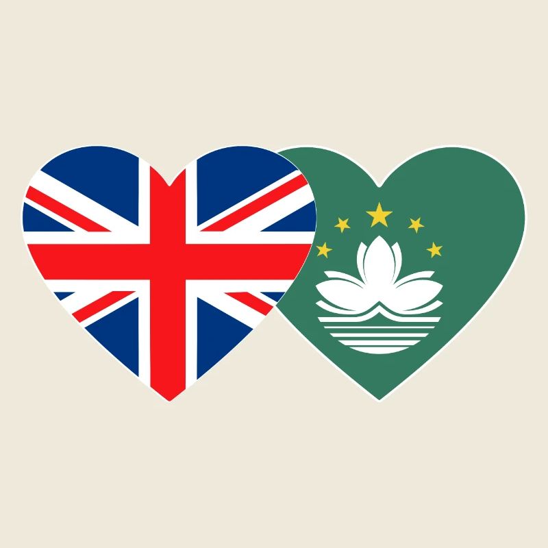 Großbritannien Macau Flagge Herz