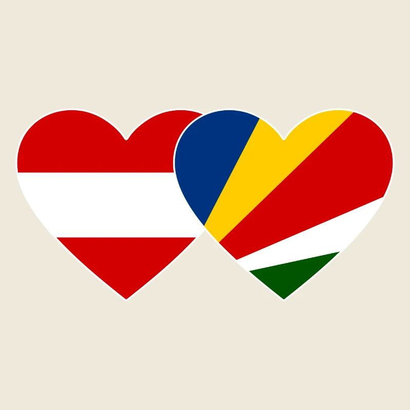 Austria Seychelles Flag Heart