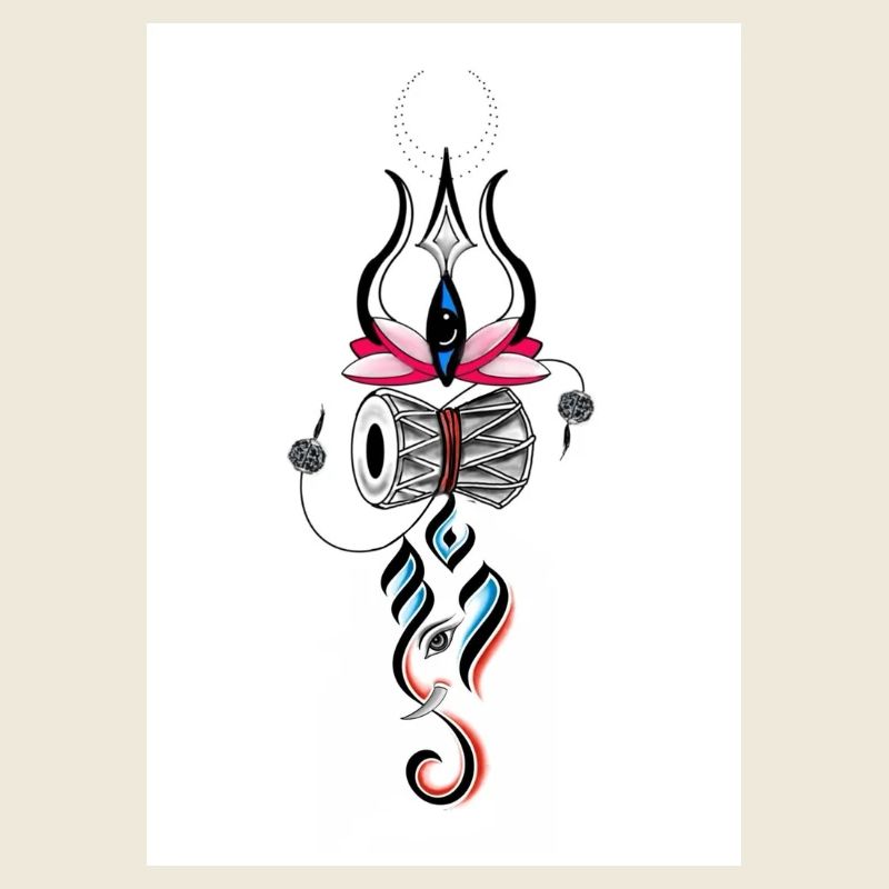 Abstract Mystic Lotus with Drums