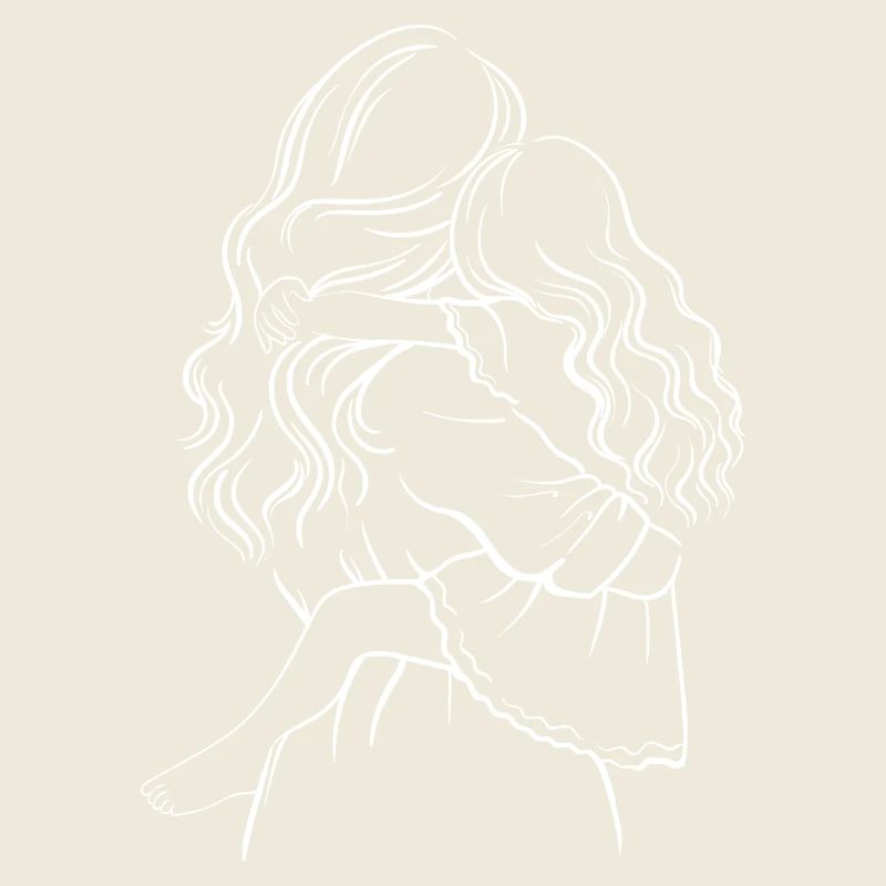 Mutter und Tochter – Weiße Schablone