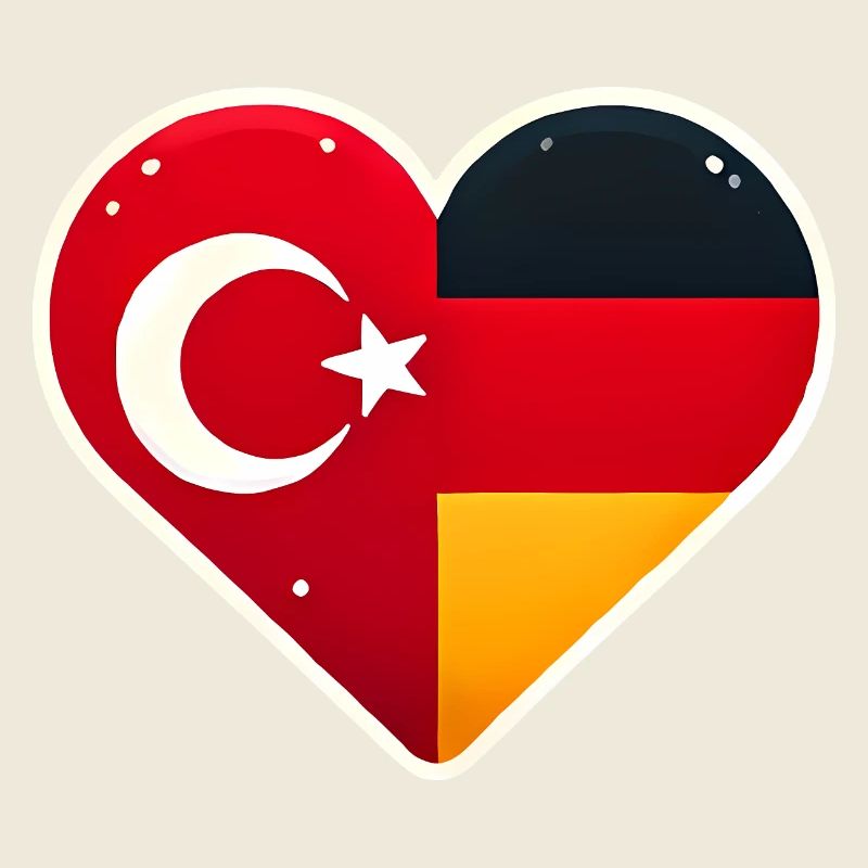 TürkischDeutsche Herzflagge Einheit