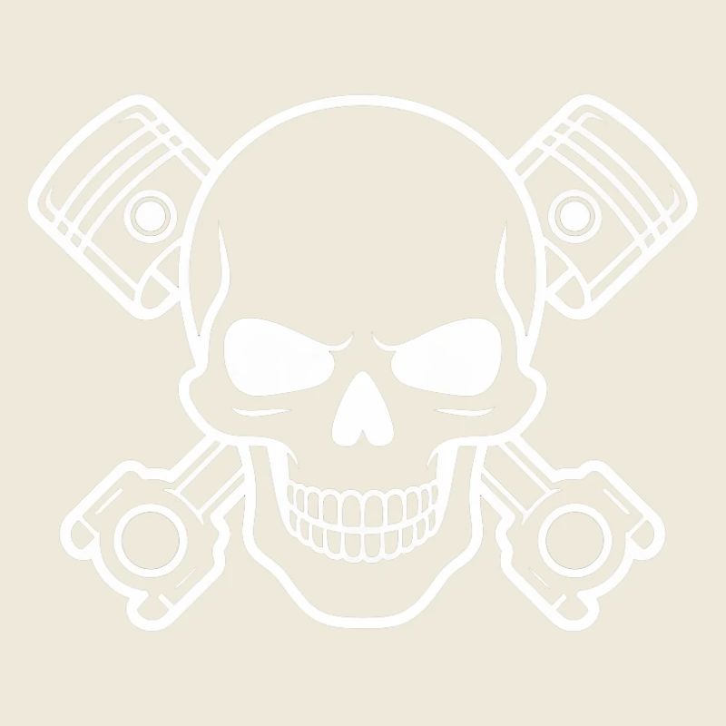 Crâne avec croix de piston