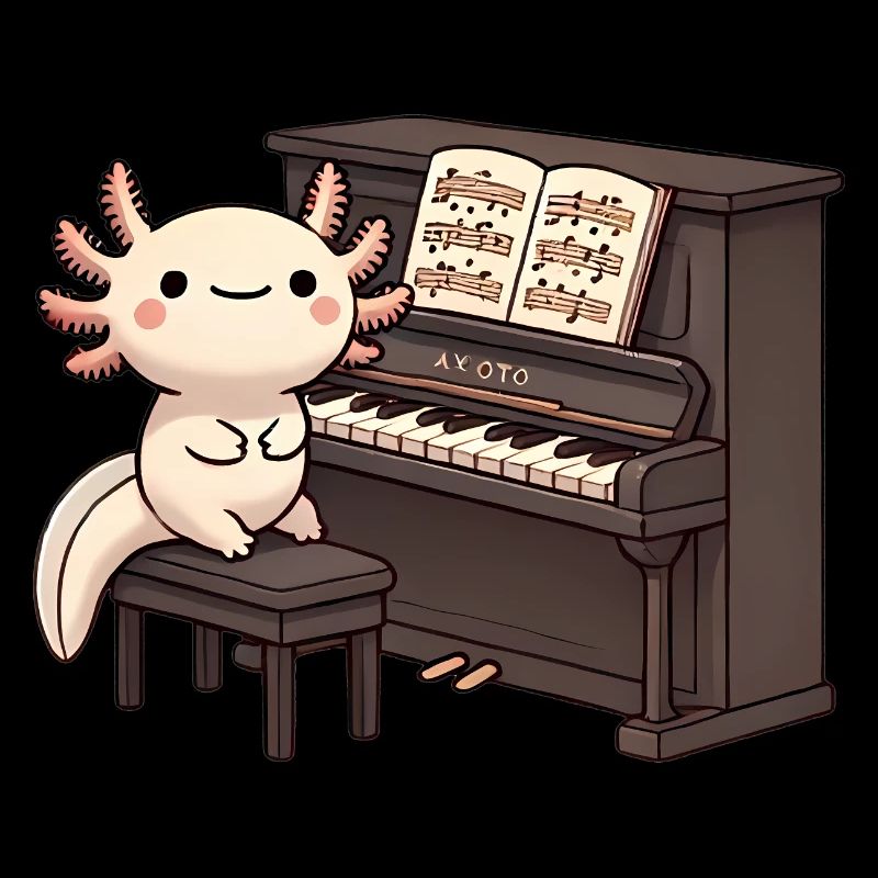 Entzückendes Axolotl Piano Player Design