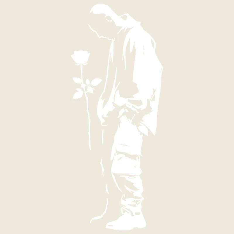 Silhouette d’art de rue avec rose