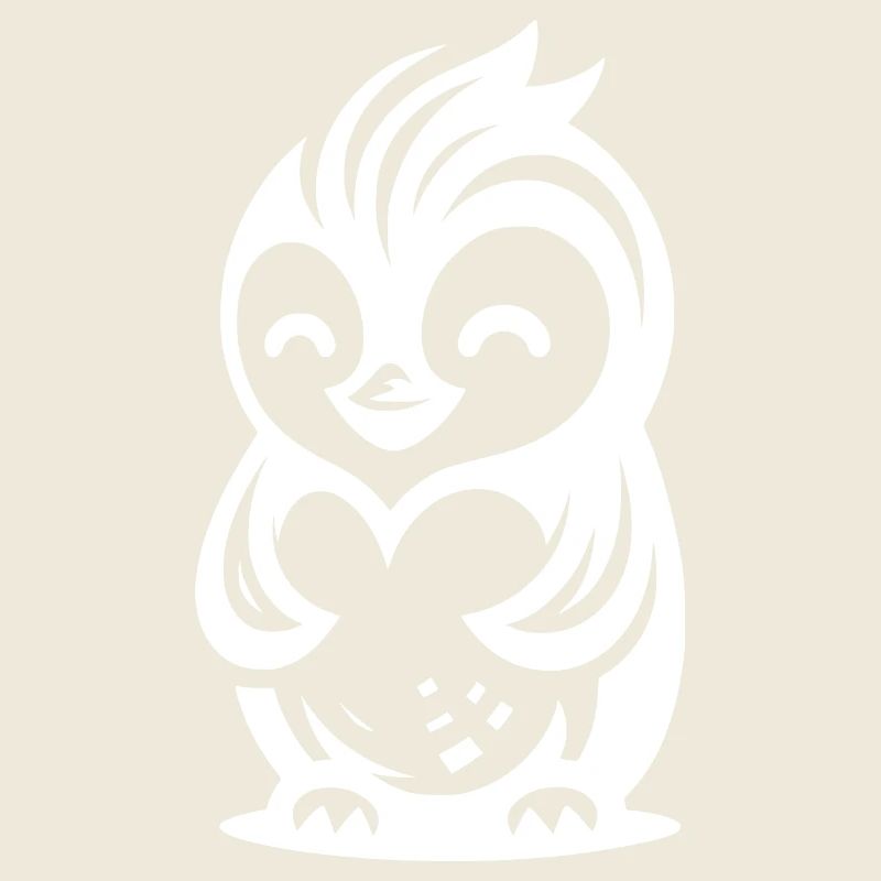 Dessin de pingouin avec une expression amicale mignonne