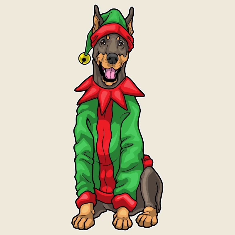 Doberman Christmas Elves