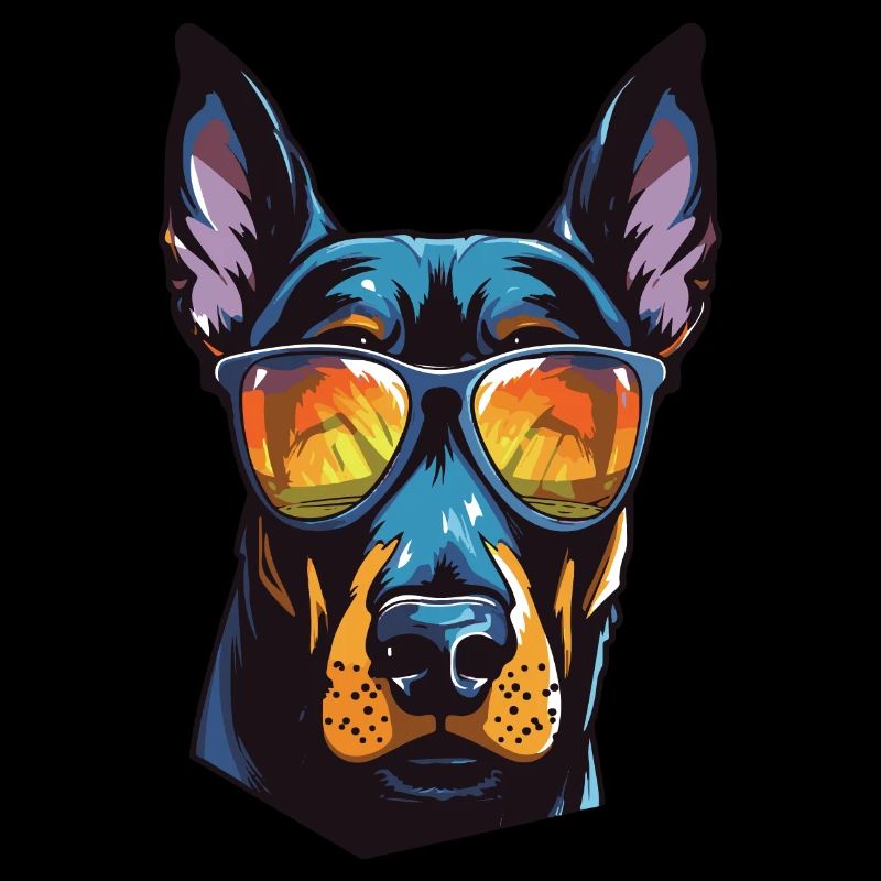 Doberman Hund Kopf Cool