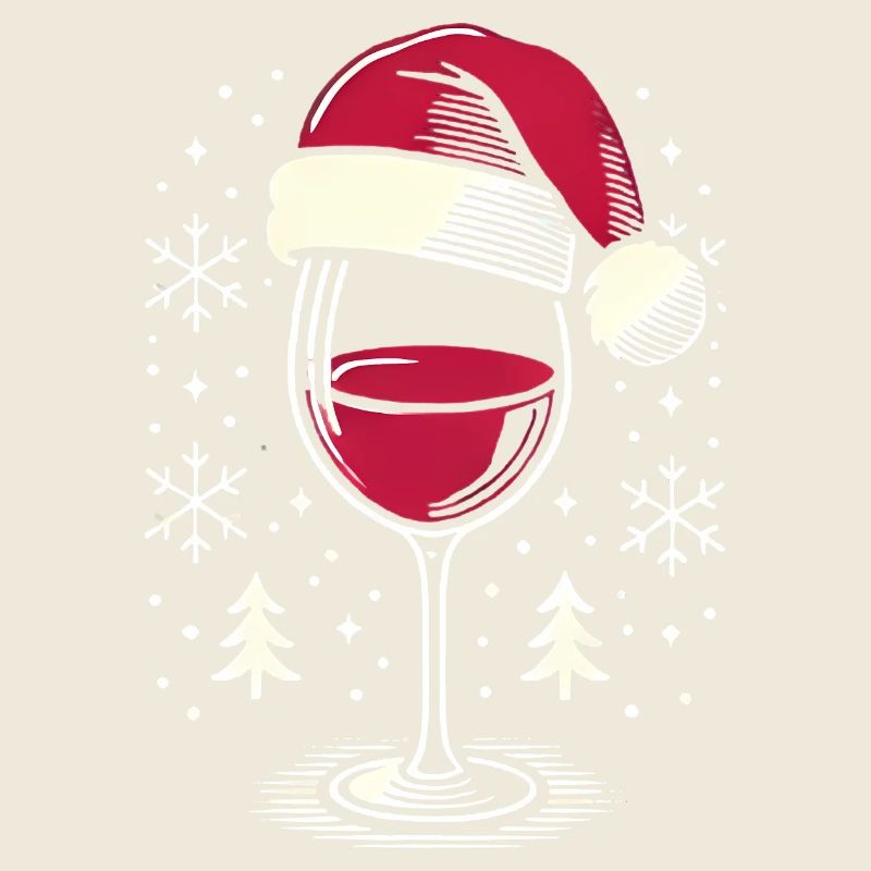 Festive Wine Glass with Santa Hat