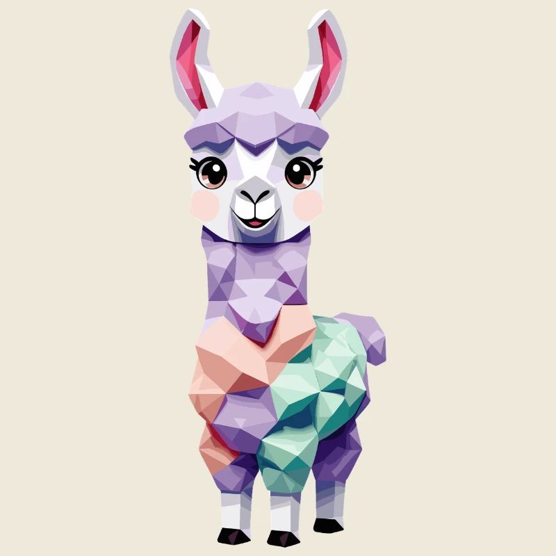 Cute polygon llama alpaca