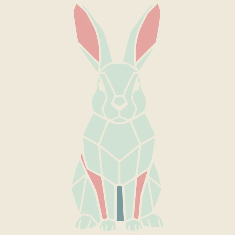 Geometrischer Hase Low Poly Modern