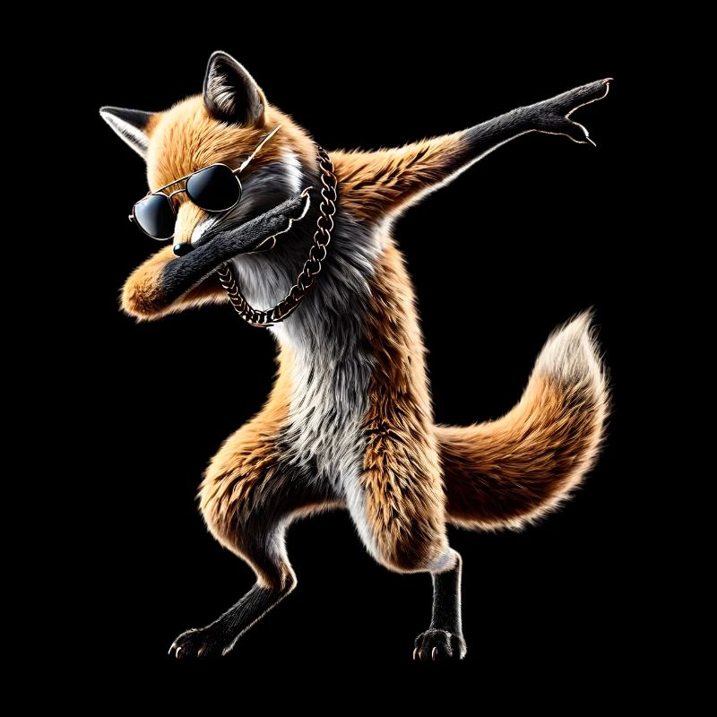 Funny Dabbing Fox Dance Animal Lover Dab