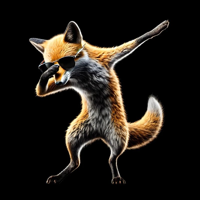 Funny Dabbing Fox Dance Animal Lover Dab