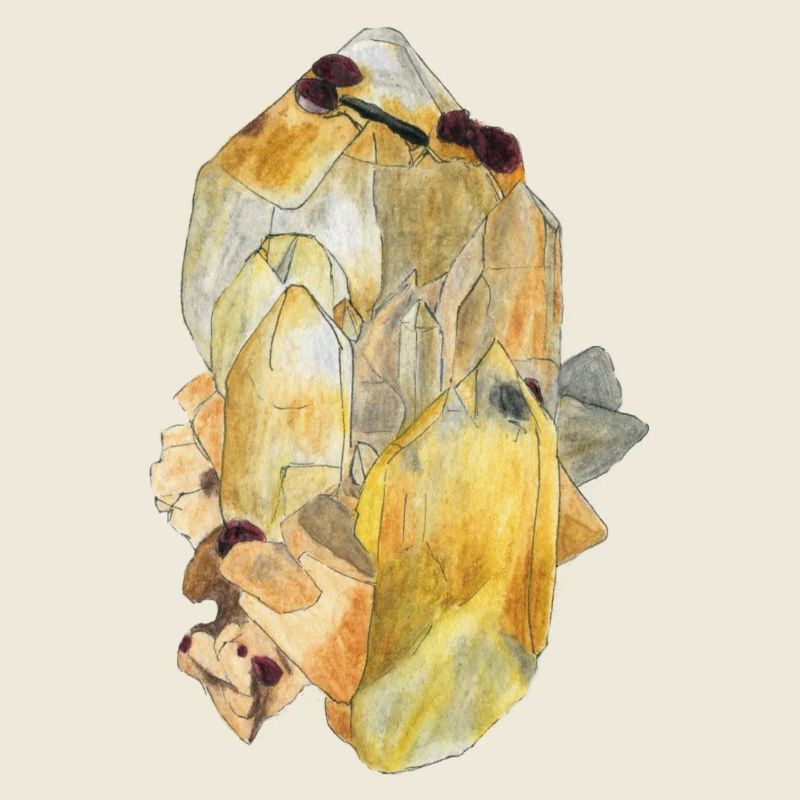 Bergkristall mit Granat