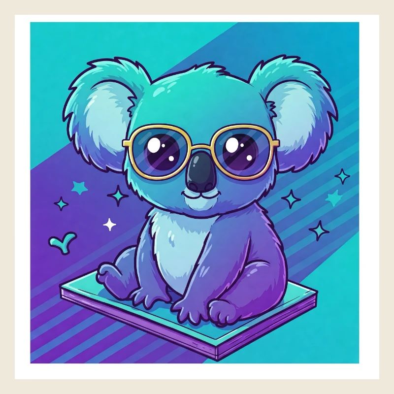 Drôle de koala avec des lunettes - 90s vibes