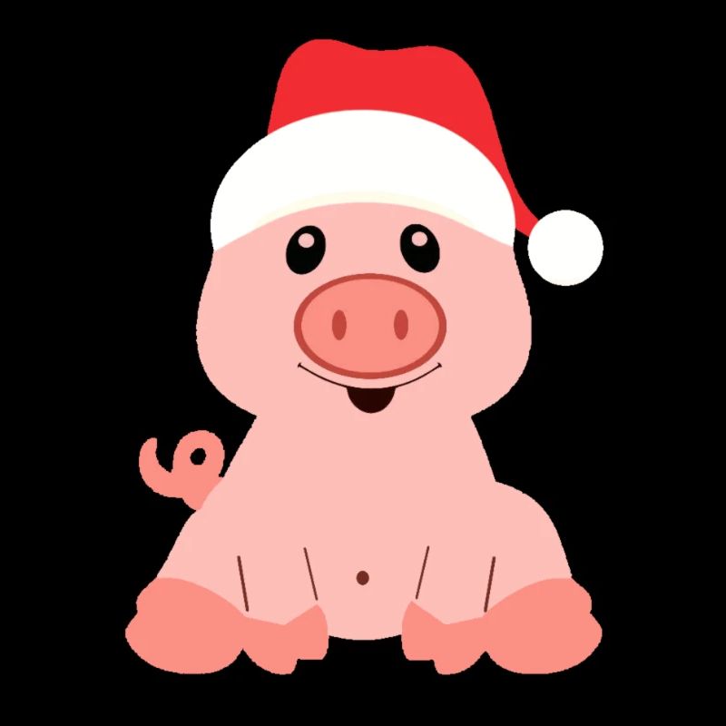 mignon cochon dans un chapeau de Père Noël