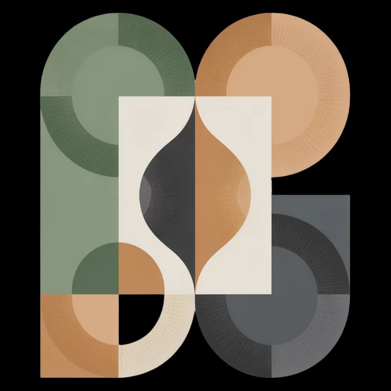 Geometric Yin Yang Circle Art