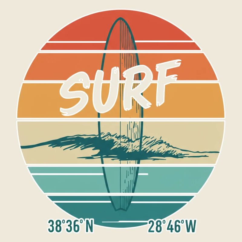 Retro Surf Vibes Vintage Surf Design