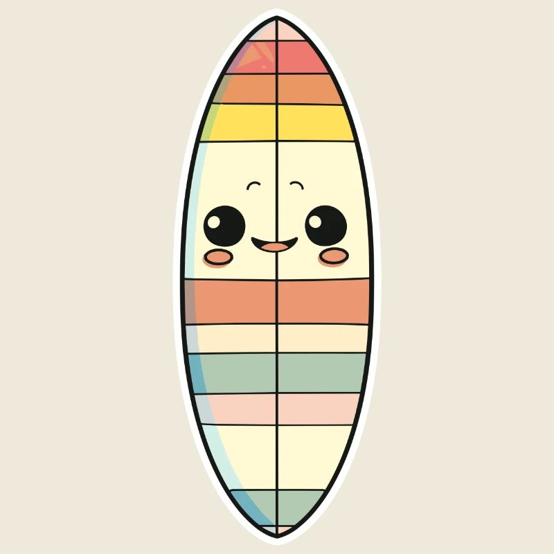 Planche de surf style bande dessinée