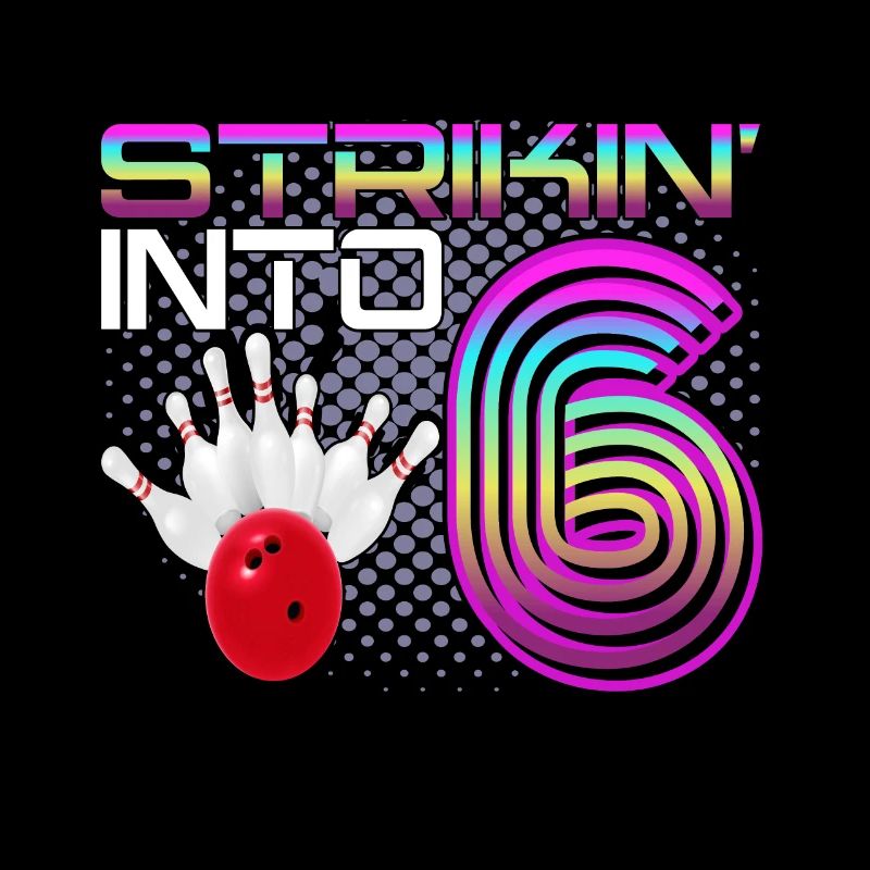 Striking Into 6 Bowling Bowler 6. Geburtstag