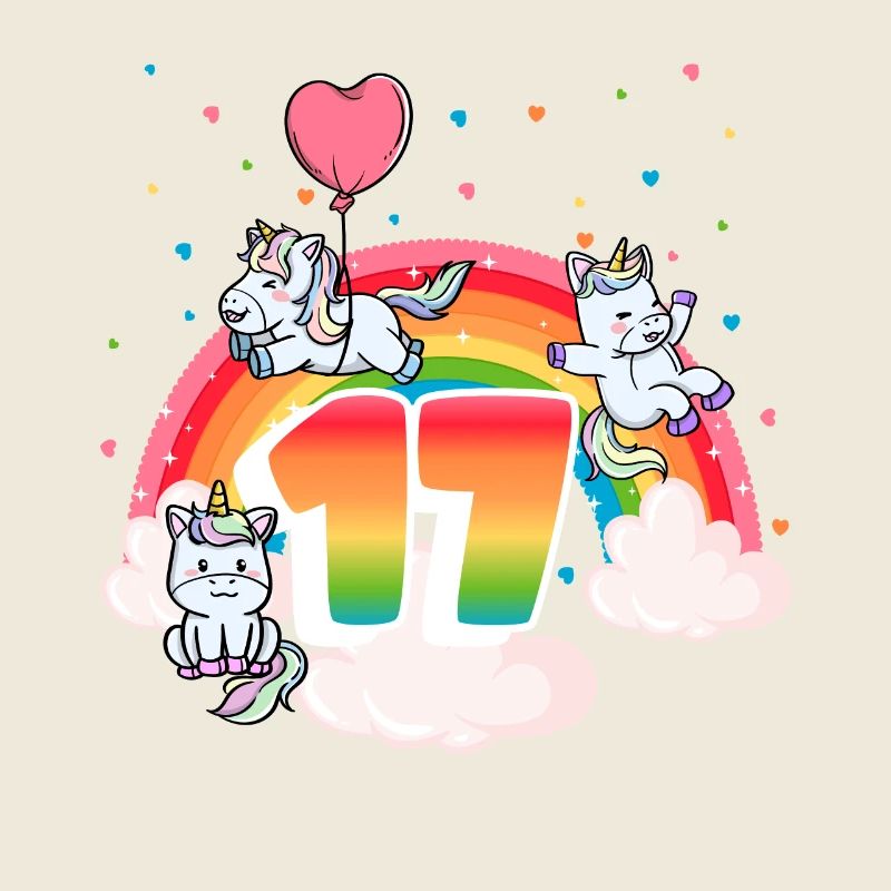 17th Birthday Rainbow Unicorn Theme