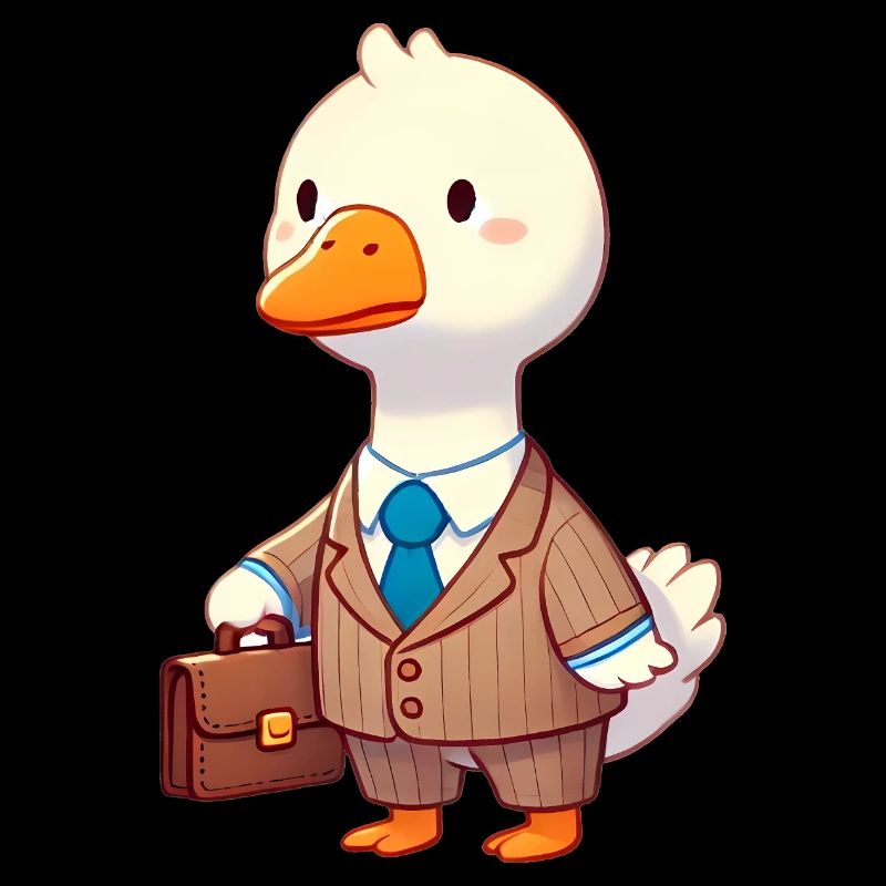 Serious Goose in Suit with Briefcase