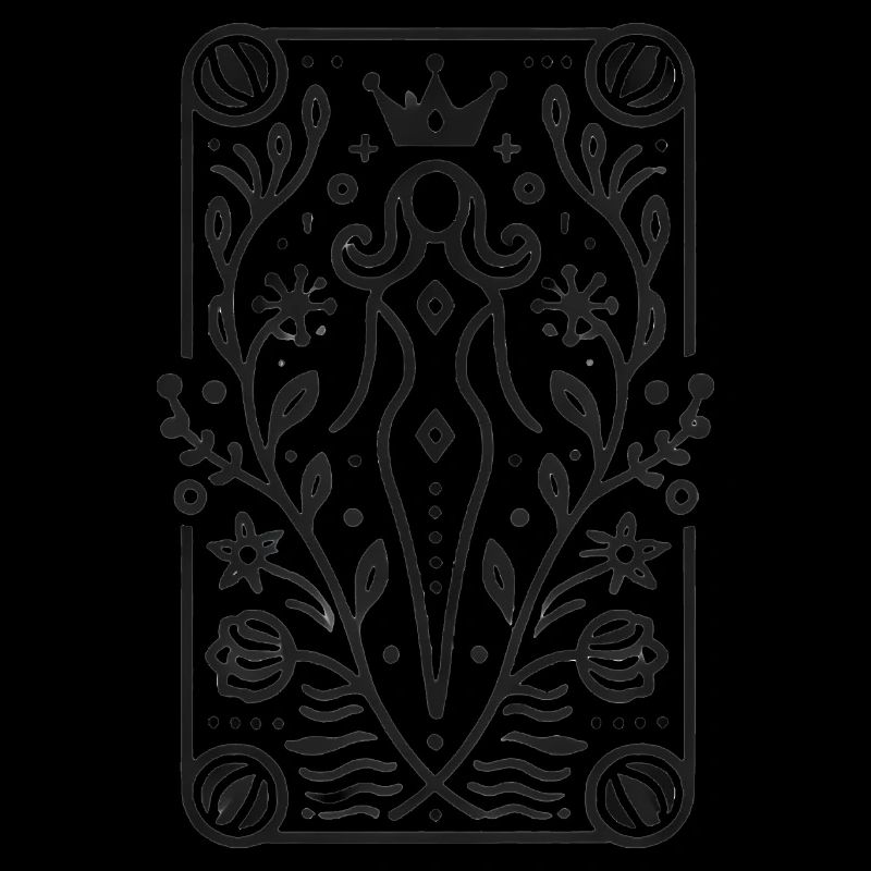 Elegant Empress Minimal Line Art