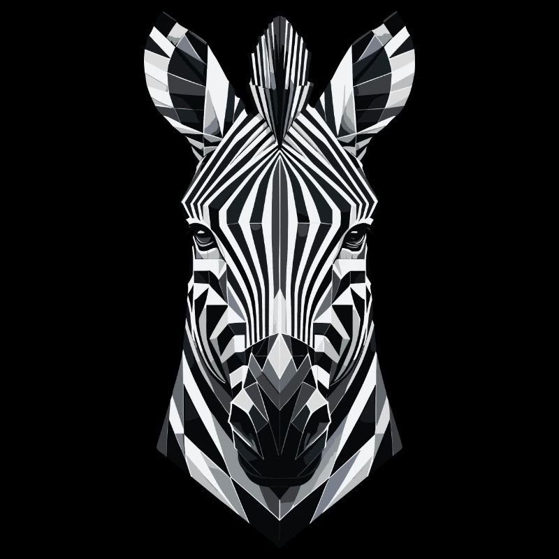 Abstract Geometric Zebra - Monochrome Design
