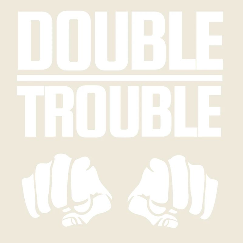 Conception de lettrage "Double Trouble" poings