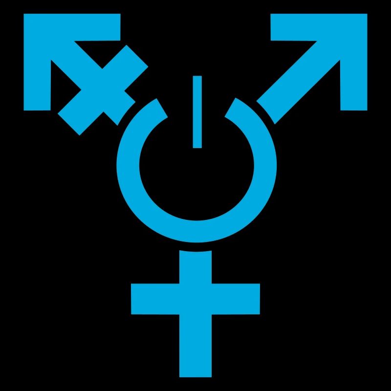 trans LBGTQ queer symbol blau nerd start pc go