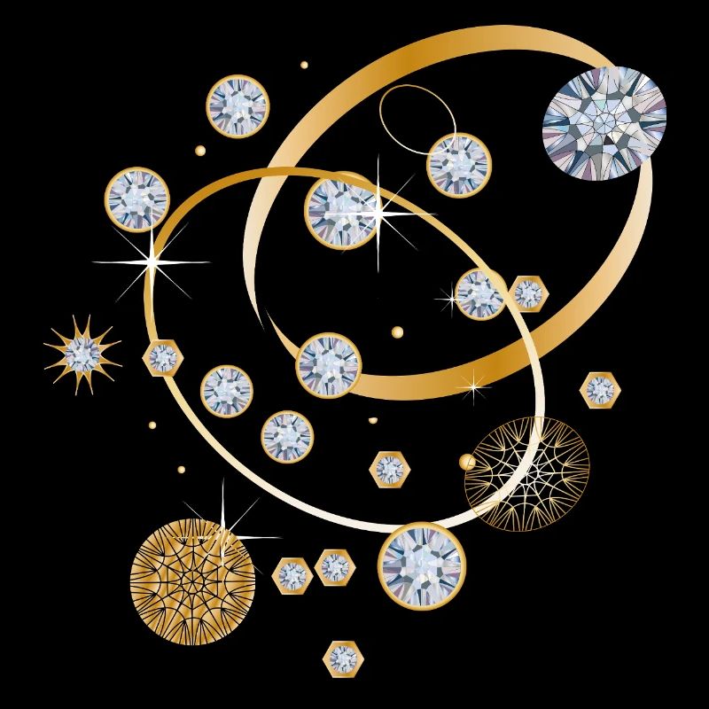 Constellation de diamants en bandes dorées