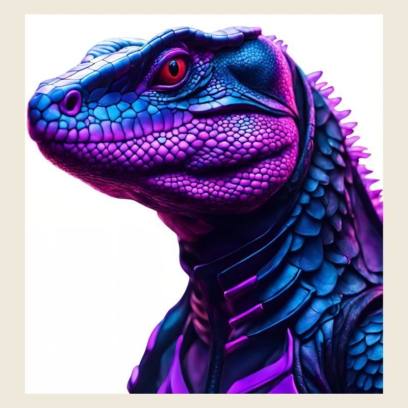Reptile dans le style de tatouage coloré