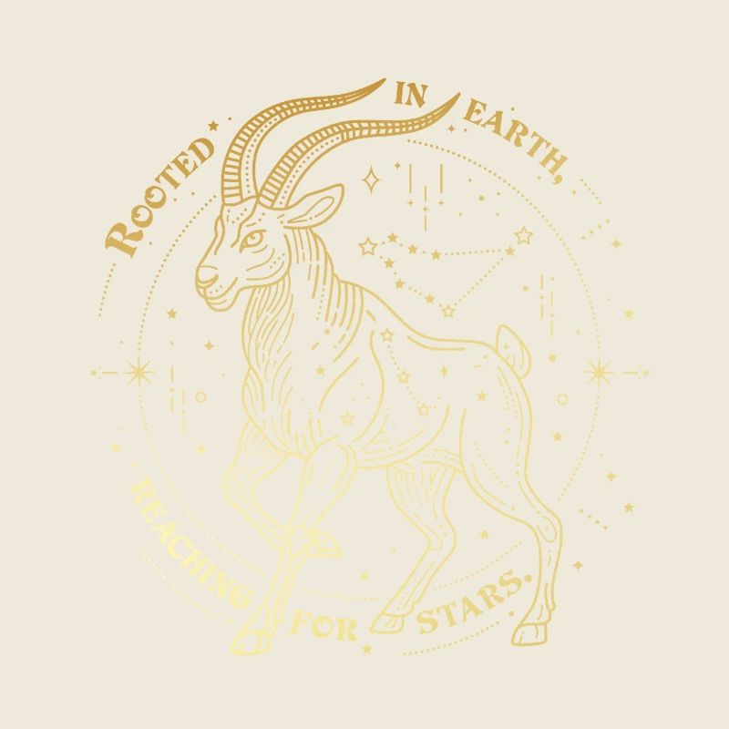 Steinbock Sternzeichen Geschenk – Erde & Sterne Design