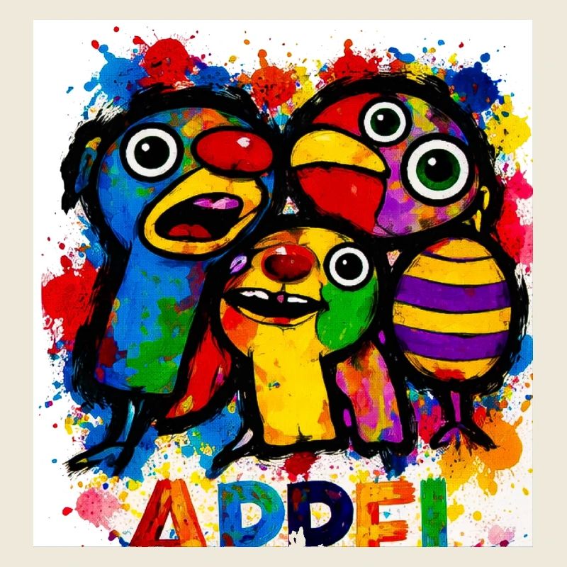 Touches de couleur : Oiseaux heureux
