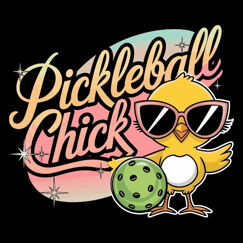 Poussin de pickleball | Design rétro amusant