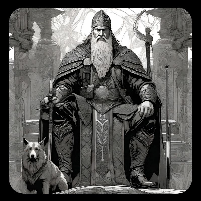 Stolzer Wikinger Krieger Germane mit Schwert