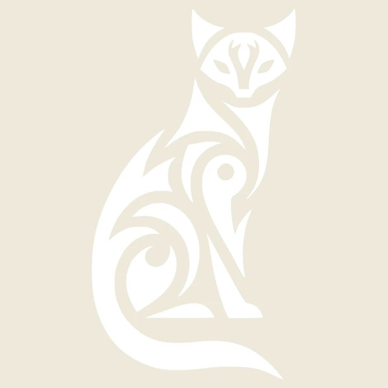 Cats illustration with tribal patterns