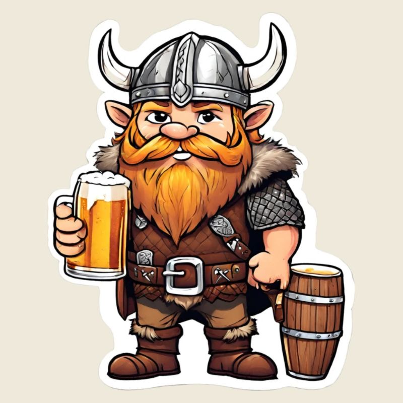 Dwarven Warrior with Beer Mug Viking