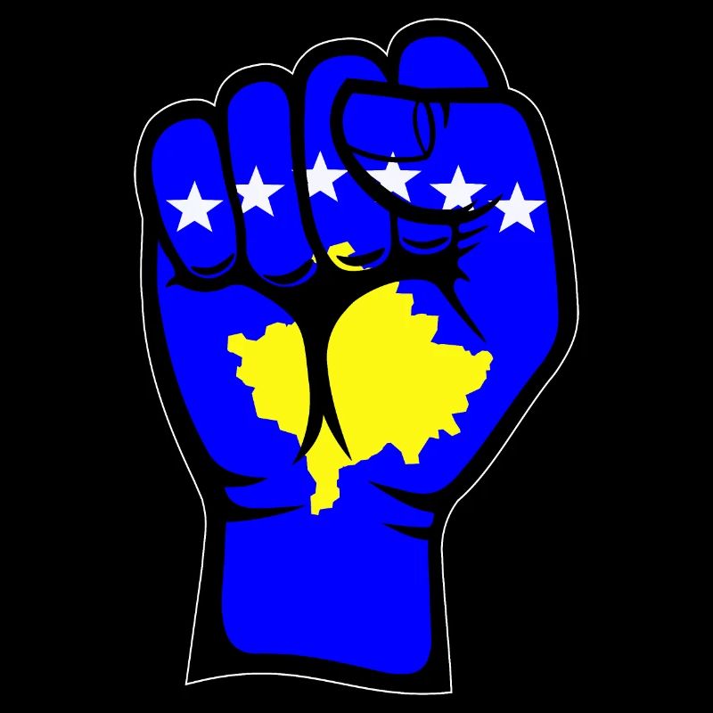 Kosovo Flagge Faust Hand Symbol