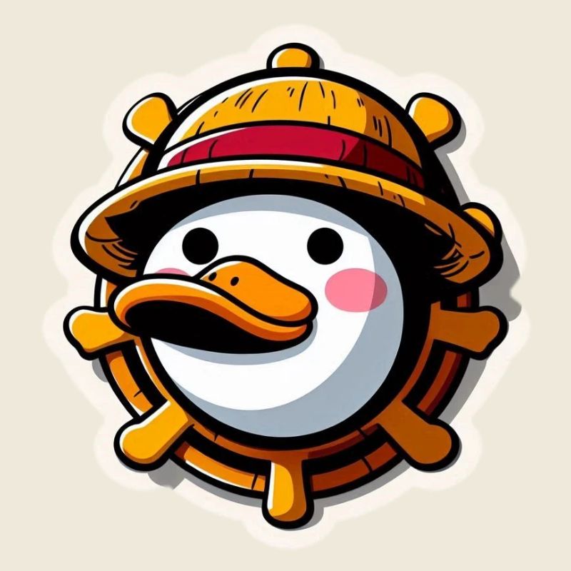 Duck with Straw Hat