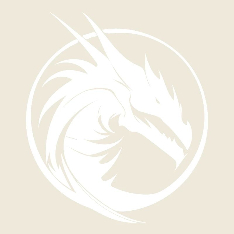 Vintager Tattoo Drache Kreis Logo Schuppenkleid