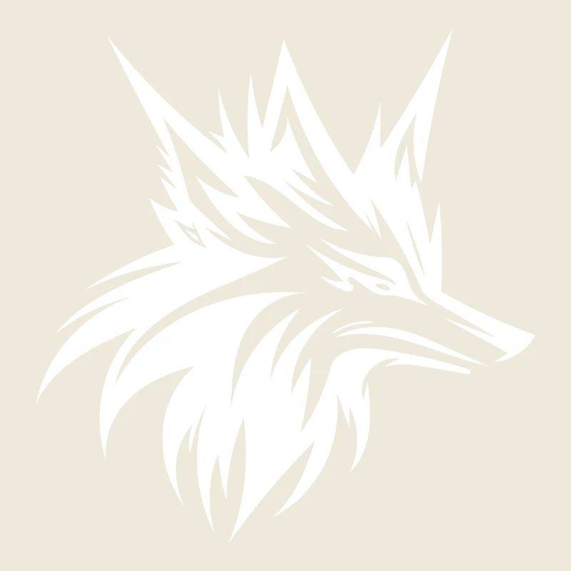 Wild Wolf Head Tattoo Style Portrait