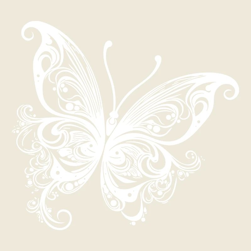 Dessin papillon de style lignes et points