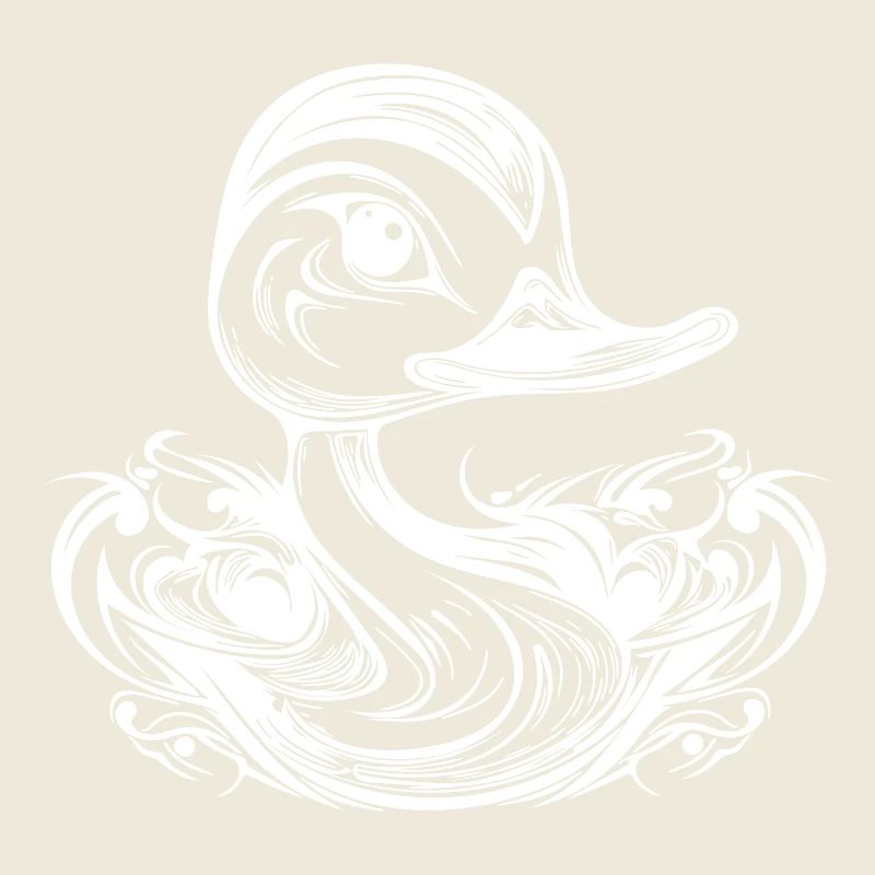 Kleines süsses Entenküken mit großem Schnabel