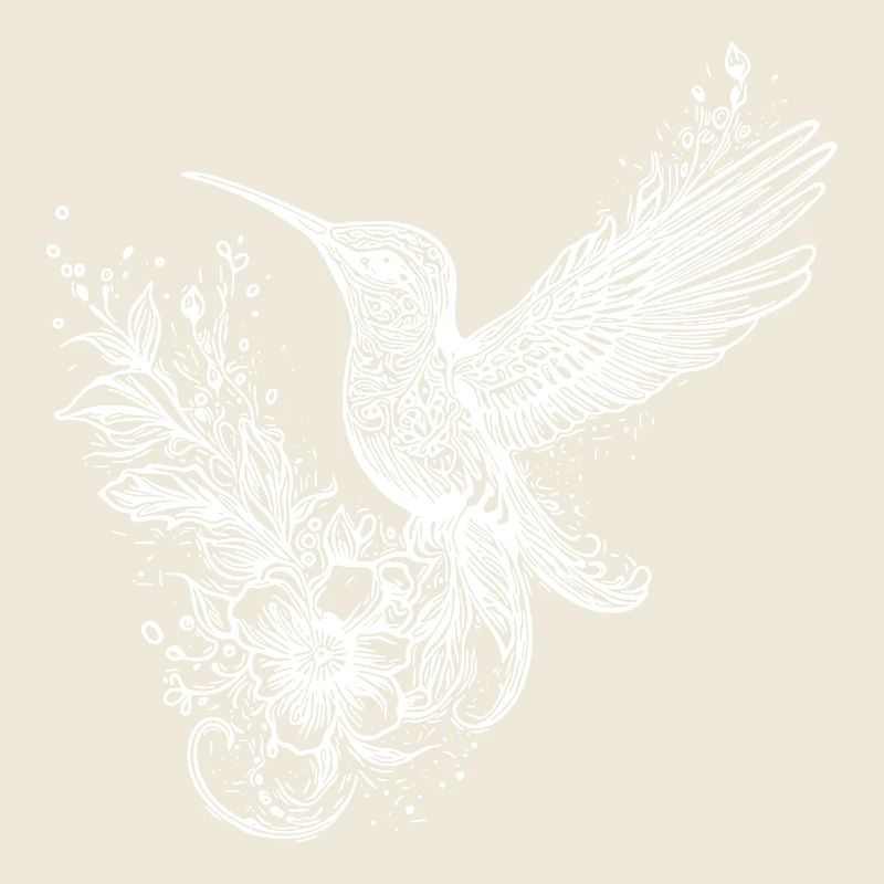 Style de tatouage de colibri volant avec de larges ailes
